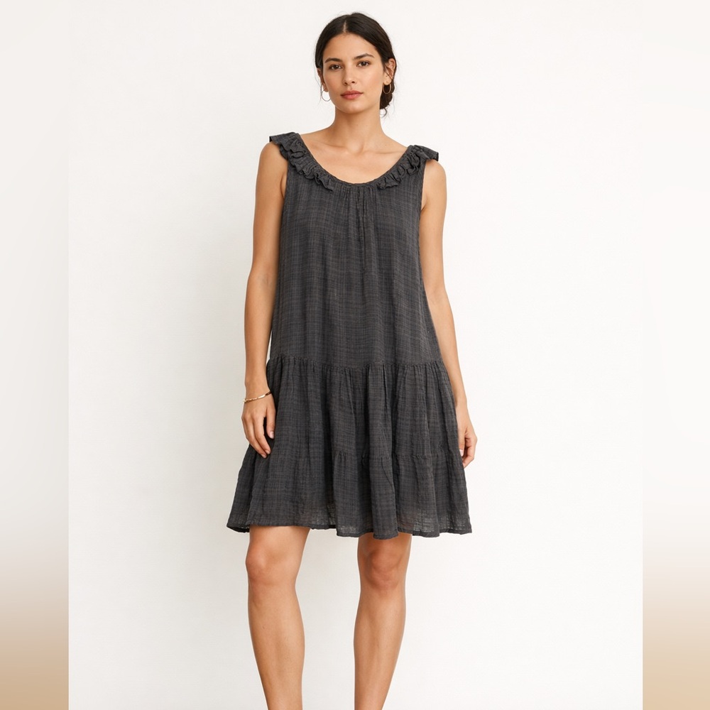 Apiece Apart Verder Mini Dress Tank, black/ taupe size XS